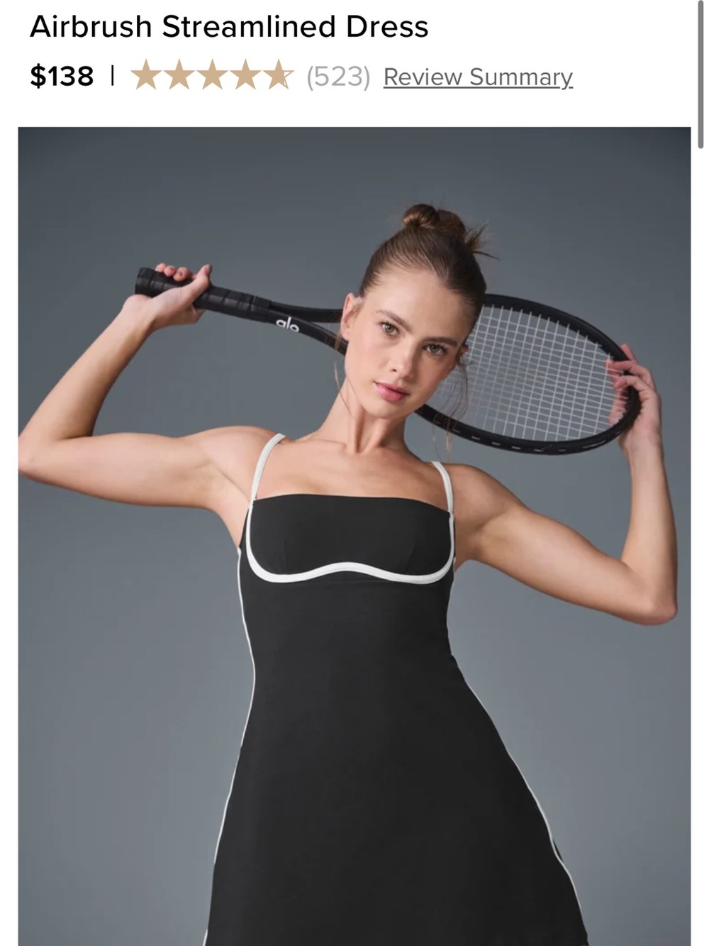 Alo tennis Dress - Black with White Trim